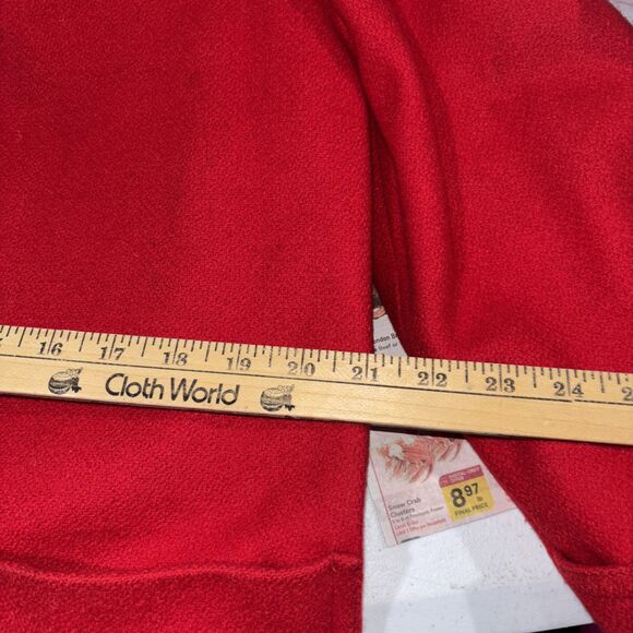 VTG Davis Of Boston Women’s L-XL Red Wool Trench Overcoat Flannel Lined Ski - Picture 12 of 16